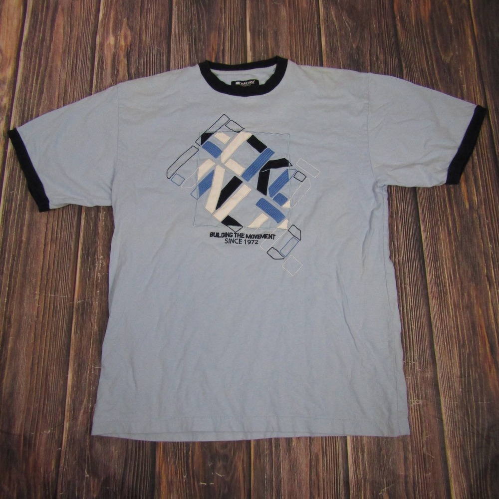 Ecko Unltd Shirt Mens Medium Graphic Ringer Tee Building Movement 2000s Y2K